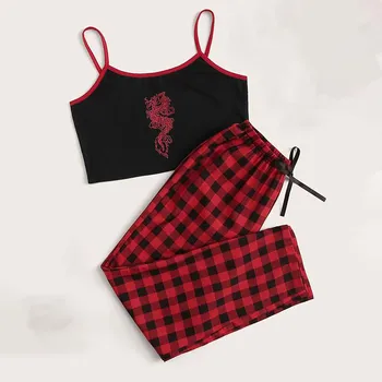 2021 De La Moda Sexy Entramado De Impresión De Ropa De Dormir Tentación Lencería Babydoll Ropa Interior Pantalones De Pijama En Casa La Ropa De Pijama