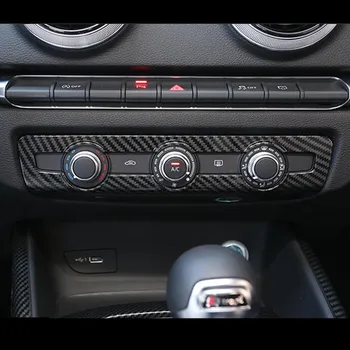 La Fibra de carbono en Color, Aire Acondicionado Central Perilla Marco de la Decoración de la Tapa de ajuste Para el Audi A3 8V-2018 ABS Accesorios del Coche