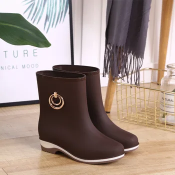 Las Botas de Lluvia Zapatos Mujer Mediados de la Pantorrilla Impermeable Zapatos de Tobillo botas para la lluvia de la Lluvia 2020 la Nueva Hembra Pesca Casual Zapatos