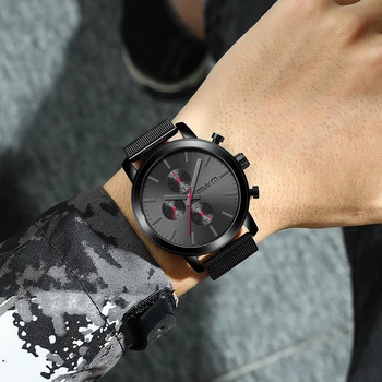 2021 CRRJU de Cuarzo reloj Fecha para los hombres de Lujo de la Marca Negra de la Moda de los Deportes de los hombres relojes Cronógrafo Impermeable Masculino Reloj relogio