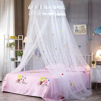 Canopy mosquitera Ronda Dosel de Encaje de Estilo de la Princesa de mosquiteros de Cama de Cortina para los Niños Cama de la Tienda