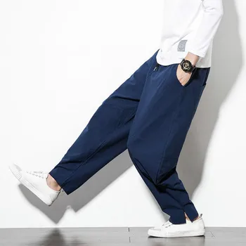 Causales para Hombre de Pantalones de Cintura Alta de Gran Tamaño 5XL Oversize Sólido Cordón Harén Pantalones de Harajuku de Alta Calidad, Cómodo Diario