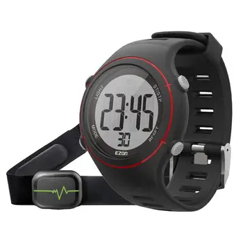 EZON T007 Monitor de Ritmo Cardíaco de la Aptitud de Ejecutar Reloj Digital 50M Impermeable de Alarma Cronómetro Sport reloj de Pulsera con Correa de Pecho
