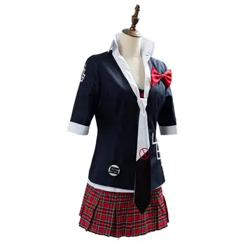 Danganronpa Cosplay Junko Enoshima Cosplay Anime Japonés Traje por encargo conjunto completo el uniforme de la escuela por parte