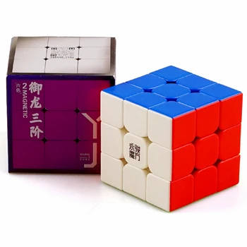 Más reciente Magnético Cubo 3x3 Rompecabezas Yongjun Yulong V2 M Cubo Magnético 3x3x3 Cubo Mágico Juguete Educativo de la Velocidad de los Cubos Para los Niños