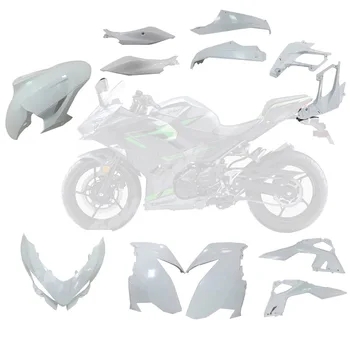Sin pintar de Blanco la Inyección del Cuerpo de Trabajo de la Raza ABS Carenado Conjunto de Kit Para Kawasaki NINJA 400 2018-2019