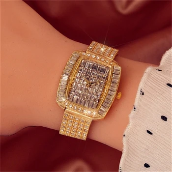Relojes Mujer Rhinestone De Cuarzo Reloj De Señoras Famoso Diamante De La Marca De Lujo De La Pulsera De La Parte Superior Del Reloj De Pulsera De Cristal De Cuarzo Relojes De 2020