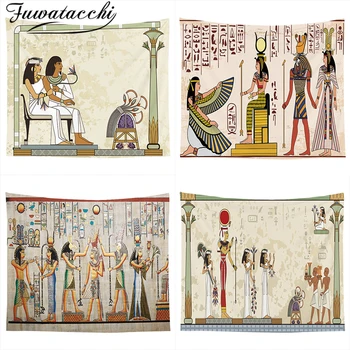 Fuwatacchi Antiguo Egipto Tribales Salvaje Tapiz Para Colgar En Pared Tapices Tienda De Campaña De Viajes Colchón, Colchoneta Alfombra Manta