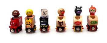 6pcs Magia de Tren de Pan de dibujos animados Surperman Hero Baby Tractor de Madera, Vehículos de Juguete de la Educación de los Juegos de Mesa Lindo Tren para los niños de juguete