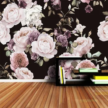 3D personalizado Mural de papel Tapiz Pintado a Mano Rosa Peonía Flor de Arte Moderno de la Pintura de la Pared de la Sala Dormitorio Hogar Decoración de la Pared del Rollo de Papel
