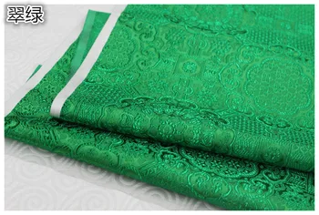 HLQON brocado de hilo teñido de verde de tela de patchwork fieltro tejido de telas de la hoja de cama cheongsam vestido de los niños de la capa de tela de 75 cm de ancho