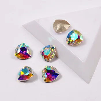 YANRUO 4706 K9 Brillo de diamantes de Imitación de Cristal Trilliant Forma AB Color de Uñas 3D Rhinestone Joyería de Perlas de BRICOLAJE de Uñas de Arte de Gemas