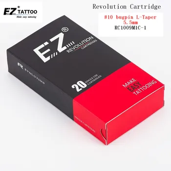 RC1009M1C-1 EZ Revolución Tatuaje Agujas Cartucho Curva Magnum(CM) #10 0.30 mm de largo cono de 5.5mm20 pcs /caja Para el sistema de máquinas