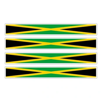 4pcs Patriótica Pegatinas de la Bandera de Franjas de Vinilo KK de PVC de 13 cm X 1.7 cm de la ventanilla del Coche de la Motocicleta de la Decoración de la Optimización de Jamaica Coche Pegatinas