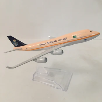 16cm Avión de aeromodelismo Modelo de ARABIA saudita Boeing 747 Avión Modelo 1:400 Diecast Metal Aviones Avión de Juguete de Regalo Gratis