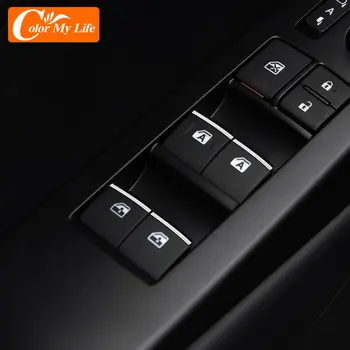 El Color de Mi Vida ABS Cromado para Toyota Corona 2010-2019 Alphard 2011-Estima Previa de Windows Levantador de Interruptor de Botón Recortar Pegatinas