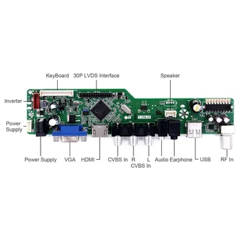 Controlador Kit de Placa para LP171WP4-TLN1 LP171WP4-TLN2 LP171WP4-TLP2 1440X900 TV+HDMI+VGA+AV+USB del LCD de la pantalla LED del Controlador de la Junta de