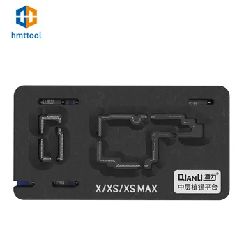 Qianli BGA Reballing Stencil Kit para el iPhone X XS XS MAX 11 Pro Motherboard Medio Marco de Plantación de Estaño Reballing Plataforma