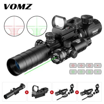 3-9X32EGC Táctica Óptica Rojo Verde Iluminado Riflescope Holográfica Reflejo de 4 Retícula de Punto Combinado Rifle de Caza Alcance
