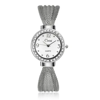 2020 Nuevas Casual De La Marca De Lujo Cussi Las Mujeres Visten Los Relojes De Pulsera Clásico Brazalete De Diamantes De Imitación De Cuarzo Reloj De Oro Rosa Reloj Atmos