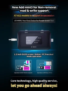 JC B-BOX Pro C4 IOS A7-A11 DFU Púrpura Modo de No eliminación de NAND Programmer para iPhone Compatibilidad con el iPad Mini 3 Lectura y Escritura Desbloquear WIFI SN