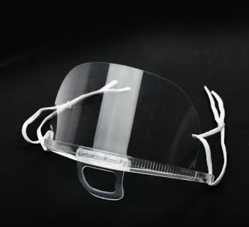 40pieces máscara de catering máscara transparente anti-niebla de protección ambiental de plástico para alimentos de la cocina del hotel evitar que la saliva