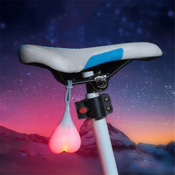 Bicicleta nueva de la Luz de la Cola de Silicona Bicicleta Bicicleta de Vuelta Cola Trasera de la Bicicleta LED Luz del Corazón de la Bola de Huevo Caja de la Lámpara