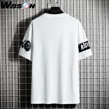 Wbson de Moda de camisetas de los Hombres de Hip Hop de la Calle Sueltos O-cuello de Manga Corta Camisetas Camisetas de los Hombres Harajuku Tops Camisetas Masculinas JKDW-2012C