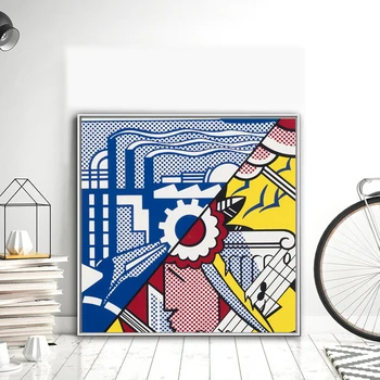 RELIABLI ARTE de Roy Lichtenstein, el Arte Pop Lienzo de Pintura de Arte Abstracto Para la Sala de estar Plaza de Imágenes de la Pared Impresiones en Lienzo Sin Marco