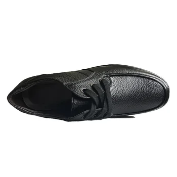 Nueva 2020 Alta Calidad de Cuero Genuino Zapatos de los Hombres Pisos de la Moda de los Hombres Zapatos Casuales para Hombre de la Marca Cómodo Suave Encaje Negro ZH740