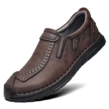 2021 de los Hombres Zapatos Casuales de Verano Transpirable Zapatos de Cuero de los Hombres de los Hombres Clásicos hechos a Mano de los Hombres Calzado