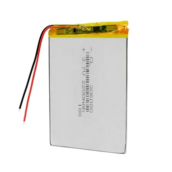 3.7 V 2200mAh li-ion Lipo batería de Li-Po Batería de polímero de litio 306080 Batería de polímero de litio de Repuesto Para el GPS del DVD de la Cámara de Juguetes Eléctricos