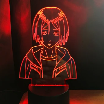 3d Lámpara de Anime Haikyuu Nishinoya Yuu Figura para Niños Niño Dormitorio Decoración de la lámpara de noche Rgb Colorido Escritorio Led Luz de la Noche del Manga de Regalo