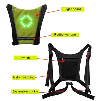 Nueva 2020 Inalámbrico LED chaleco de ciclismo de MTB de la bicicleta bolsa de Seguridad LED de Señal de Giro Luz Chaleco de Bicicletas Reflectante de Advertencia Chalecos