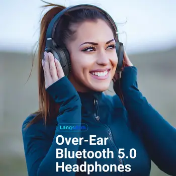 Activo de Cancelación de Ruido Auriculares Bluetooth Auriculares con Micrófono Inalámbrico de Auriculares Over-Ear Estéreo ANC para el Teléfono Celular/PC
