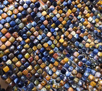 Suelta perlas Pietersite plaza facetas 4*4.5 mm de 14 pulgadas de la naturaleza para la fabricación de la joyería collar de 14 pulgadas FPPJ mayorista