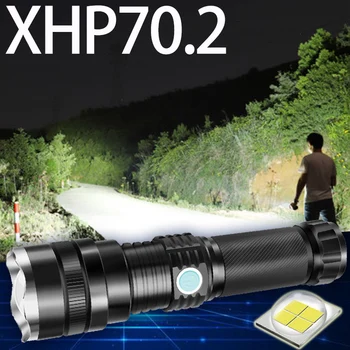 XHP70.2 Potente Linterna LED con zoom Super antorcha de luz de la batería Recargable Impermeable de la Lámpara de Ultra Brillante de la Linterna para la pesca