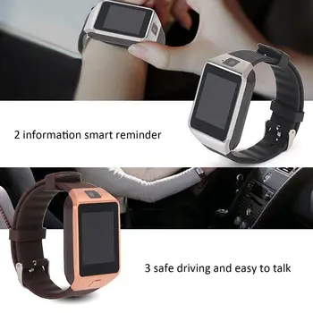 Reloj Inteligente Dz09 Oro Plata Relojes Smartwatch Para Ios, Para Android Tarjeta Sim Reloj De Cámara