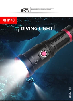 XHP70 el Resplandor de la Luz de la prenda Impermeable Linterna Foco Fijo Anfibio de la Linterna de Buceo Profesional Resplandor de la Linterna de Iluminación al aire libre