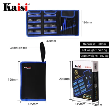 Kaisi Destornillador Destornillador de Precisión Kit de Herramienta Magnética de Phillips, Torx Bits 126 en 1 Para Teléfonos PC Portátil de Reparación de Herramienta de Mano