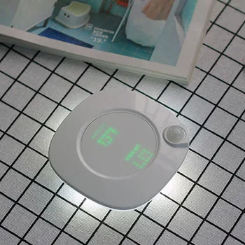 LED Sensor de Movimiento Luz de Noche de Tiempo Digital de la Pantalla del Reloj Dormitorio cuarto de Baño de la Lámpara