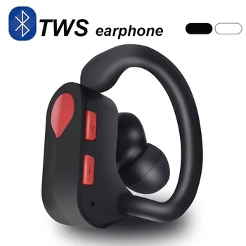 K19 Deporte Auriculares manos libres Verdadero Inalámbrica Bluetooth 5.0 Gancho para la Oreja en oreja los Auriculares Impermeables con Control de Volumen del Micrófono