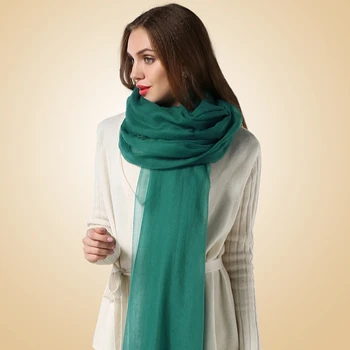 De grado superior de super fina de la cachemira de las mujeres de la primavera de moda otoño bufanda chal grande pashmina de color sólido 100x230cm