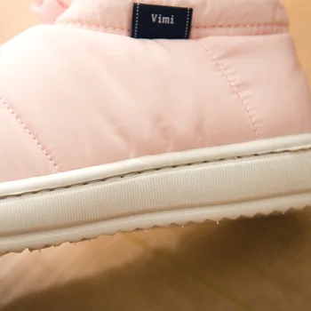 2019 Invierno de Algodón Nueva mujer zapatillas de Gran Tamaño 43 44 rosa, negro caliente hacia Abajo Impermeable de Espesor Inferior Exterior de Algodón Zapatos de mujer