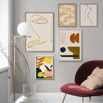 Moderno Abstracto Escandinavia Lienzo de Pared de Arte de Pintura, Cartel Decorativo de Imágenes Arte Popular para la Sala de estar Interior, Decoración para el Hogar