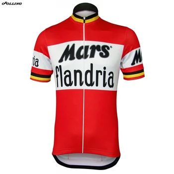 Nuevo Rojo Retro Bélgica Equipo de Ciclismo Conjunto Personalizado de la Carretera de Montaña de la Carrera Clásica OROLLING