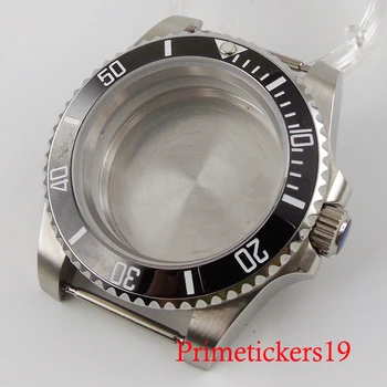 BLIGER 40mm reloj de acero inoxidable caso sin lupa de cristal de zafiro ajuste NH35 NH36 movimiento