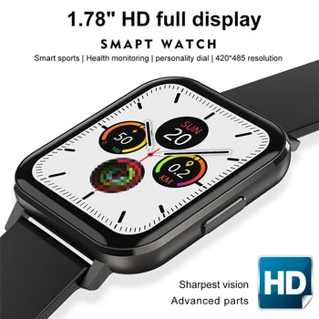 1.78 pulgadas Full Touch Smart Reloj de los Hombres de la prenda Impermeable IP68 Smartwatch Mujeres Display multilenguaje Fitness Tracker Reloj Para Android IOS