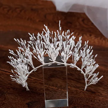 HIMSTORY Nuevo Súper de Hadas de Cristal de la Vid Suave Pelo de la Corona de Tocado de Novia hechos a Mano de la Boda de diadema de novia Accesorios para el cabello