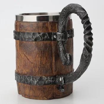 Nueva llegada de Vikingos de madera del estilo de la jarra de Cerveza como regalo de navidad DP179